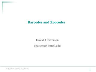 Barcodes and Zoocodes