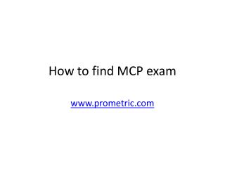 How to find MCP exam