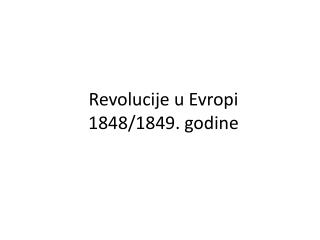 Revolucije u Evropi 1848/1849. godine