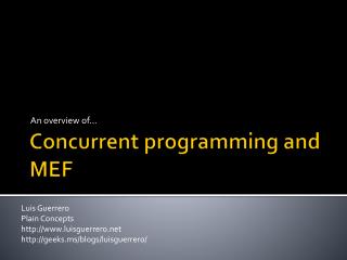 Concurrent programming and MEF