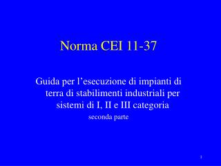 Norma CEI 11-37