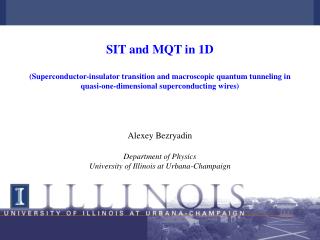 SIT and MQT in 1D
