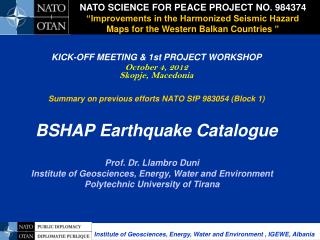 NATO SCIENCE FOR PEACE PROJECT NO. 984374