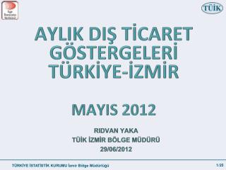 AYLIK DIŞ TİCARET GÖSTERGELERİ TÜRKİYE-İZMİR MAYIS 2012