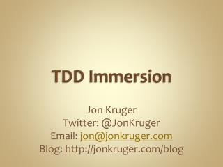 TDD Immersion