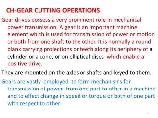 CH-GEAR CUTTING OPERATIONS