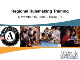 Regional Rulemaking Training