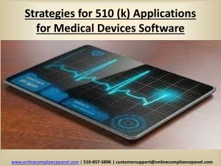 Strategies for 510 (k) Applications for Medical Devices Soft