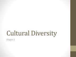 Cultural Diversity