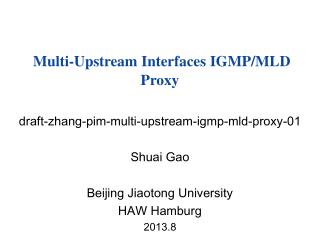 Multi-Upstream Interfaces IGMP/MLD Proxy