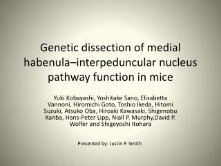 Genetic dissection of medial habenula–interpeduncular nucleus pathway function in mice