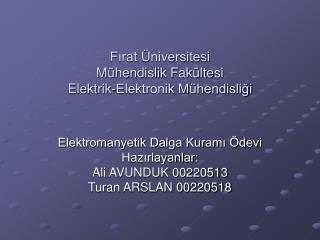 Fırat Üniversitesi Mühendislik Fakültesi Elektrik-Elektronik Mühendisliği