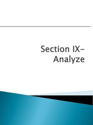 Section IX- Analyze