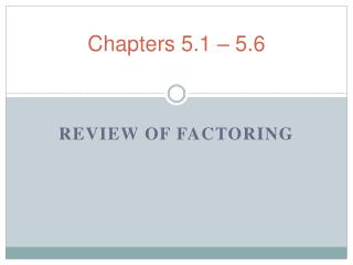 Chapters 5.1 – 5.6