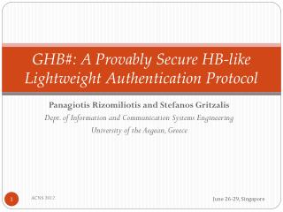 GHB#: A Provably Secure HB-like Lightweight Authentication Protocol