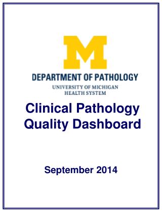 Clinical Pathology Quality Dashboard