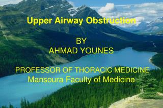 Upper Airway Obstruction BY AHMAD YOUNES PROFESSOR OF THORACIC MEDICINE