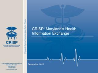 CRISP: Maryland’s Health Information Exchange