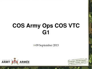 COS Army Ops COS VTC G1