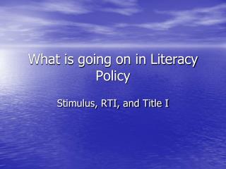 What is going on in Literacy Policy