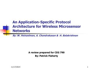 A review prepared for CEG 790 By: Patrick Flaherty