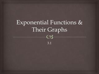 Exponential Functions &amp; Their Graphs