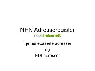 NHN Adresseregister