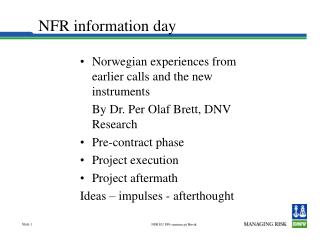 NFR information day