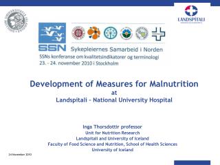 Development of Measures for Malnutrition at Landspitali – National University Hospital