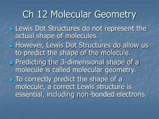 Ch 12 Molecular Geometry