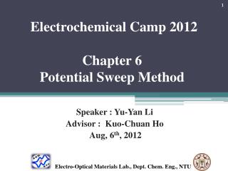 Chapter 6 Potential Sweep Method