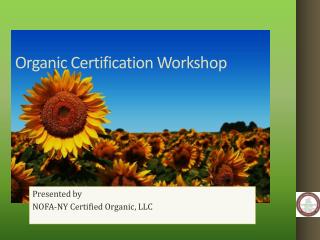 Organic Certification Workshop