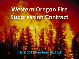 Western Oregon Fire Suppression Contract