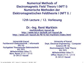 Universität Kassel Fachbereich Elektrotechnik / Informatik (FB 16)