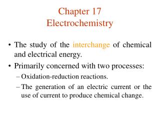 Chapter 17 Electrochemistry