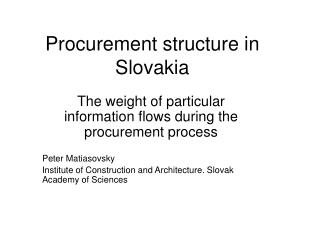 Procurement structure in Slovakia