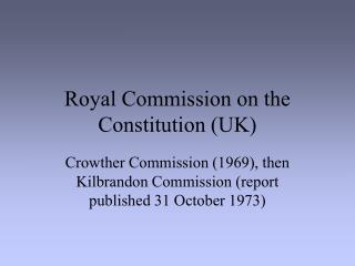 Royal Commission on the Constitution (UK)