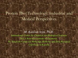 Protein (Bio)Technology; Industrial and Medical Perspectives