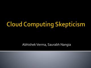 Cloud Computing Skepticism