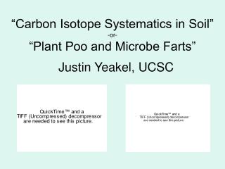 “Carbon Isotope Systematics in Soil” -or- “Plant Poo and Microbe Farts”