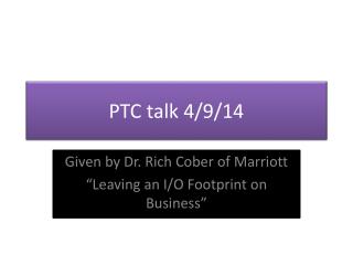 PTC talk 4/9/14