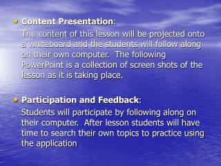 Content Presentation :