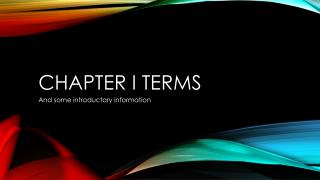 Chapter I terms
