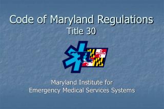 Code of Maryland Regulations Title 30