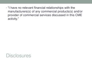 Disclosures