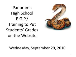 Panorama High School E.G.P./ Training to Put Students’ Grades on the Website