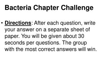 Bacteria Chapter Challenge