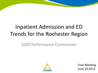 Inpatient Admission and ED Trends for the Rochester Region