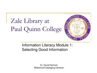 Zale Library at Paul Quinn College