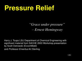 Pressure Relief